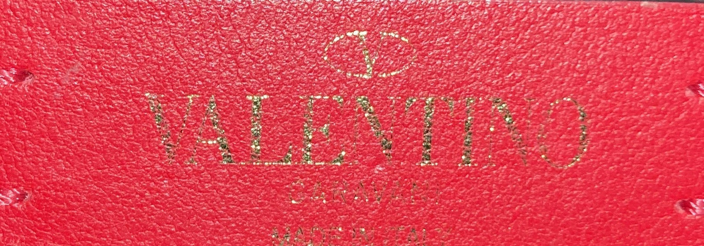 Valentino Garavani Rockstud Flip Lock Flap Top Handle Bag Leather Small