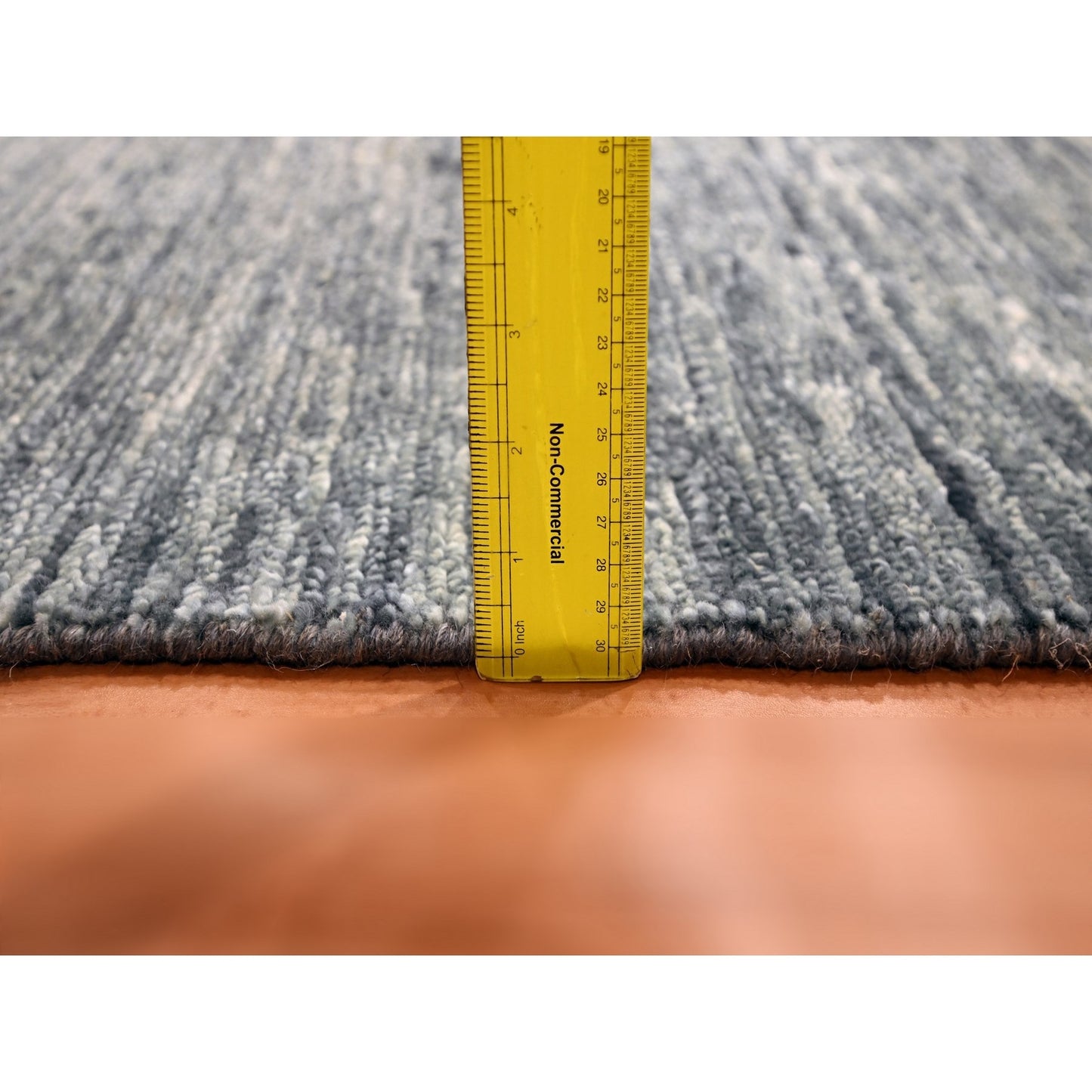 9'1"X12'2" Shades Of Gray Modern Plain Design 100% Wool Hand Knotted Rug
