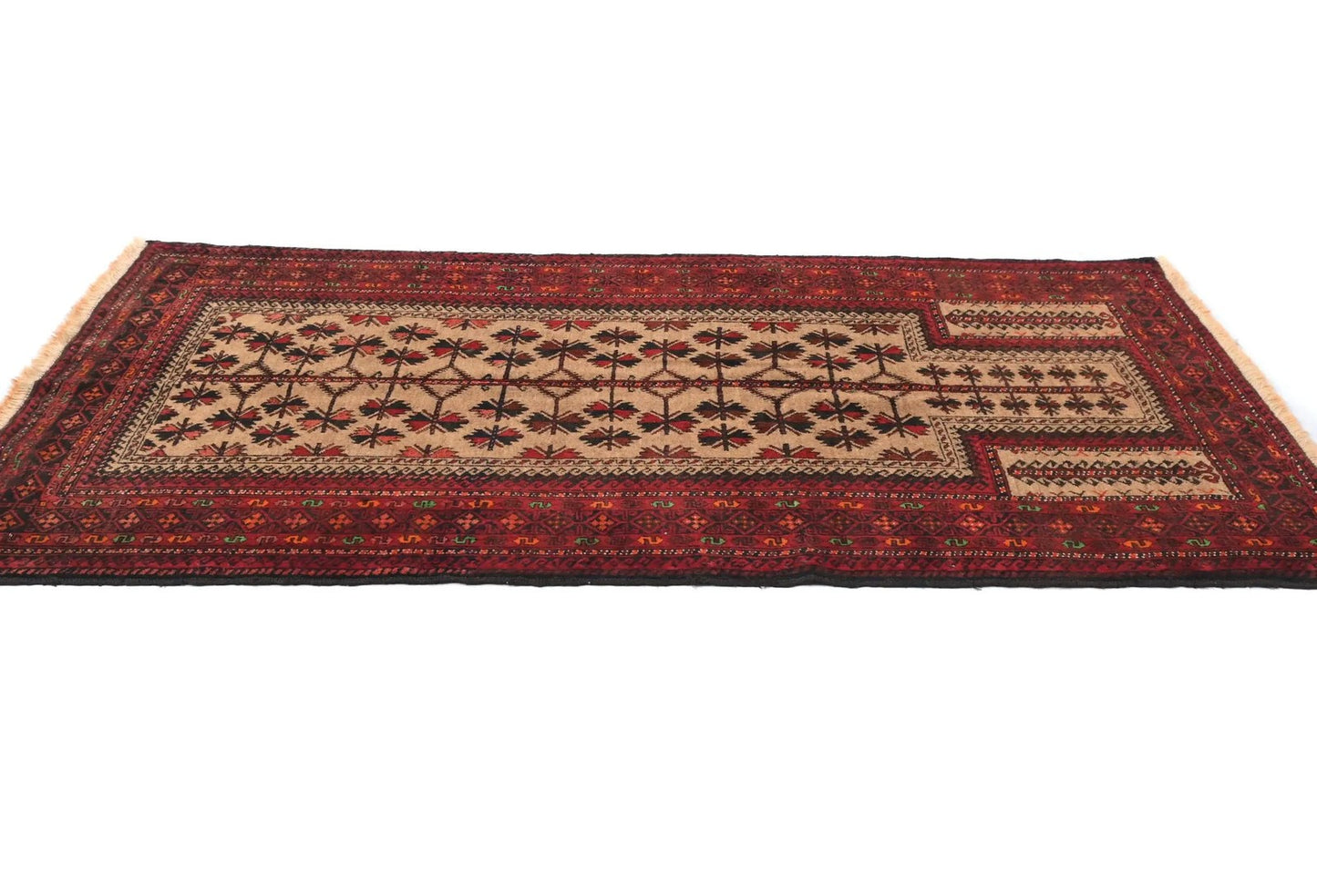 Cream Tribal Geometric Design Handmade Oriental