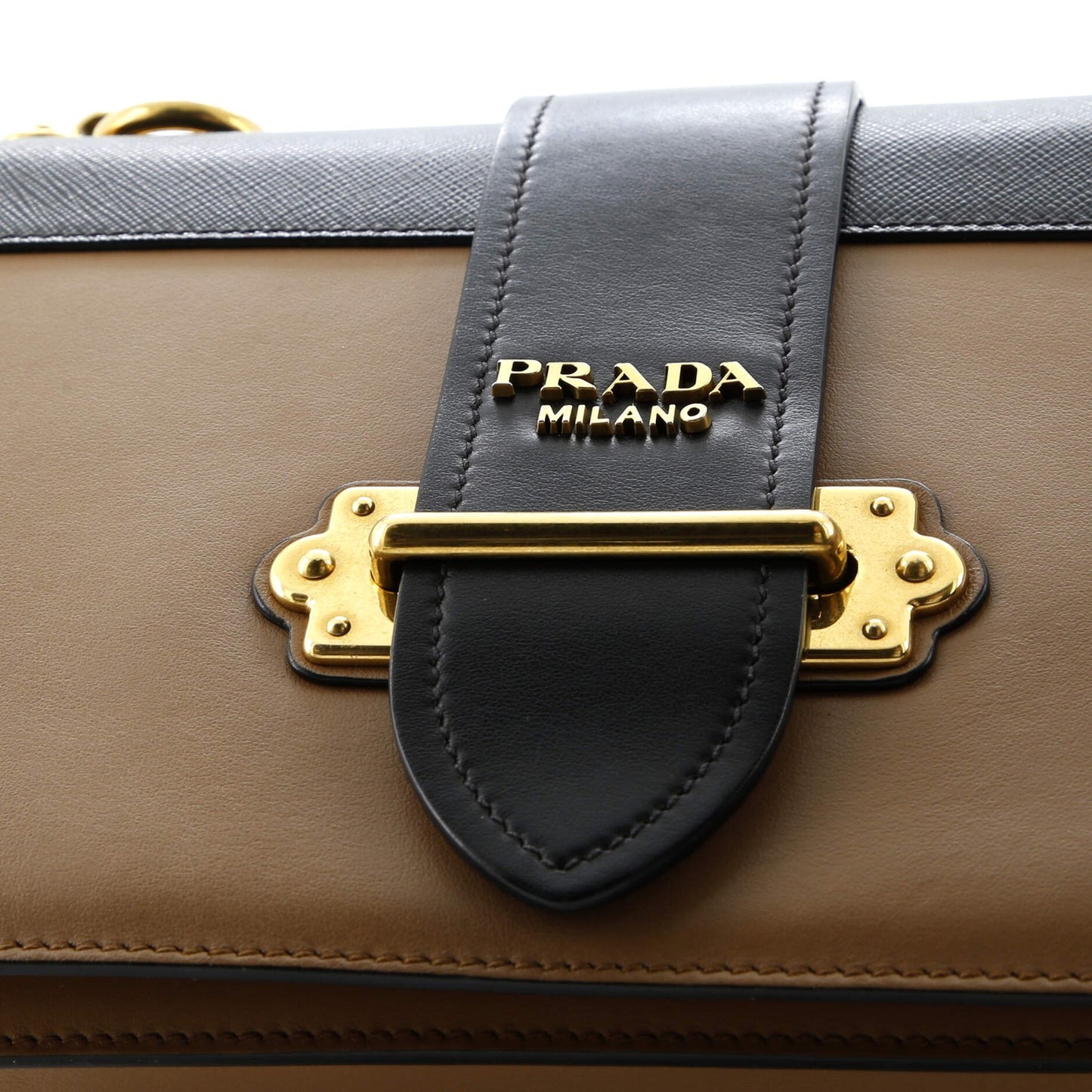 Prada Cahier Crossbody Bag Leather And Saffiano Leather Large