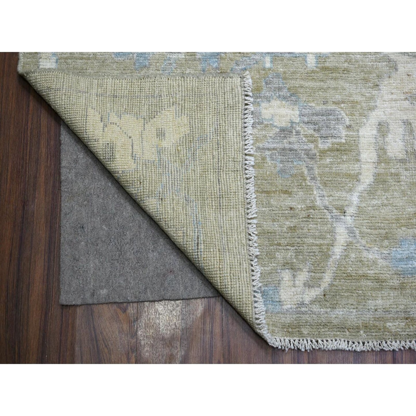 12'1"X15'5" Gray Afghan Angora Oushak Wool Hand Knotted Oversized Rug
