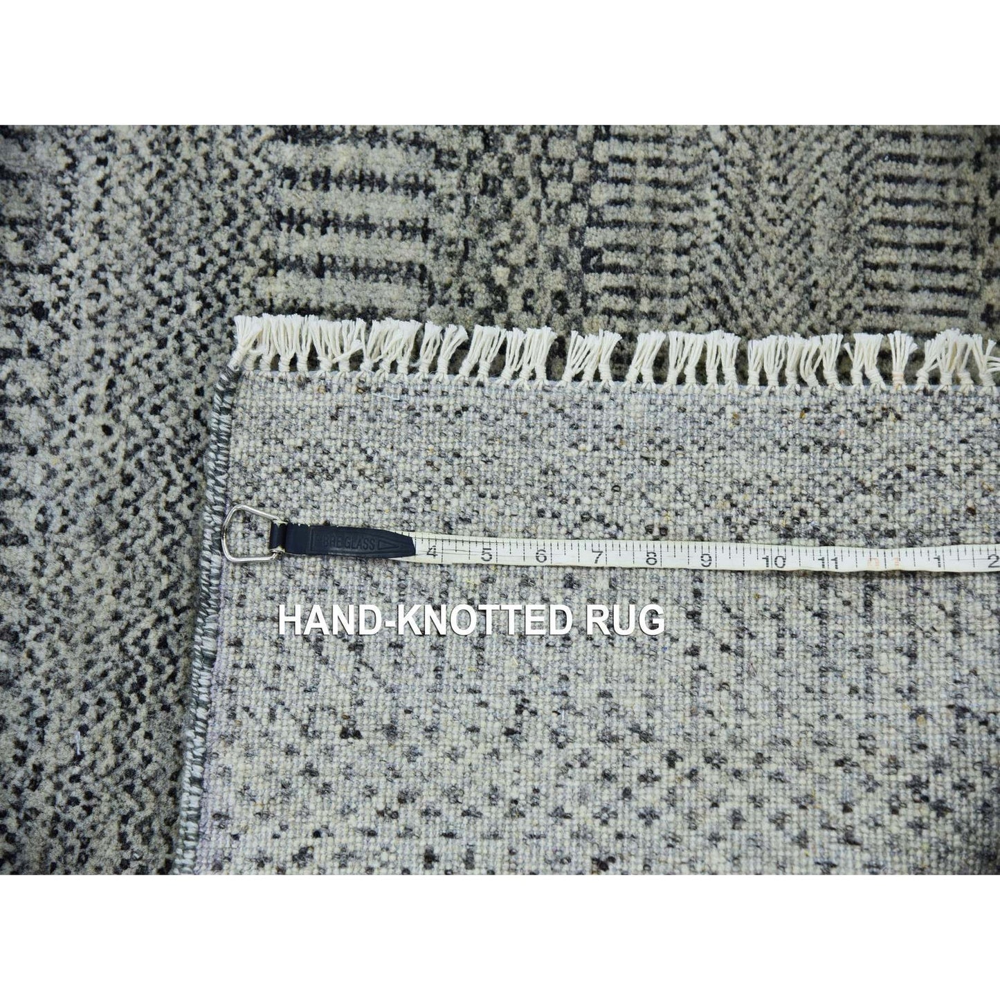 2'8"X20' Owl Gray Hand Knotted Grass Design Xl Runner Undyed Wool Rug