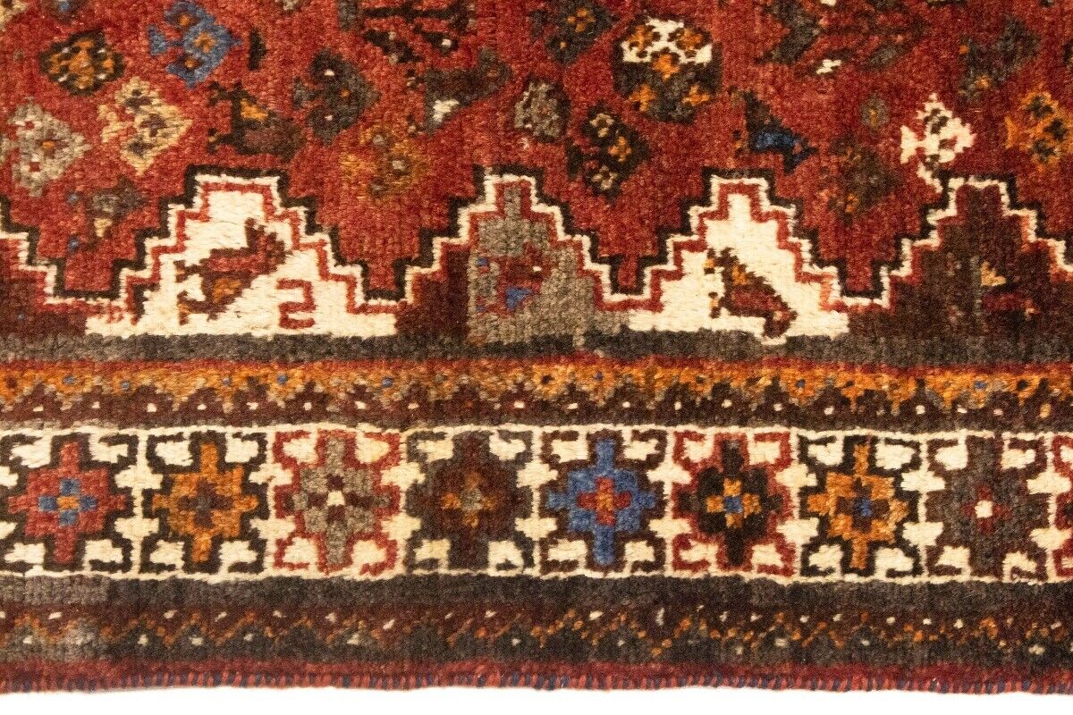 Tribal Vintage Oriental Rug Rusty Red Carpet