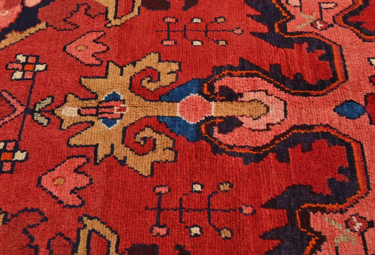 Hand-Knotted Red Tribal Floral Design Oriental