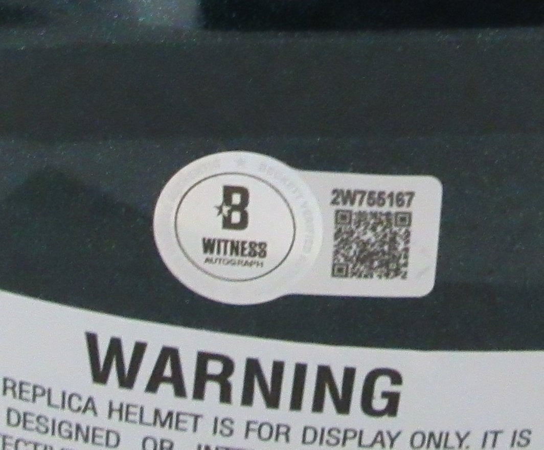 Zack Baun Signed Green Full Size Replica Sb Lix Champions Helmet Beckett 198924