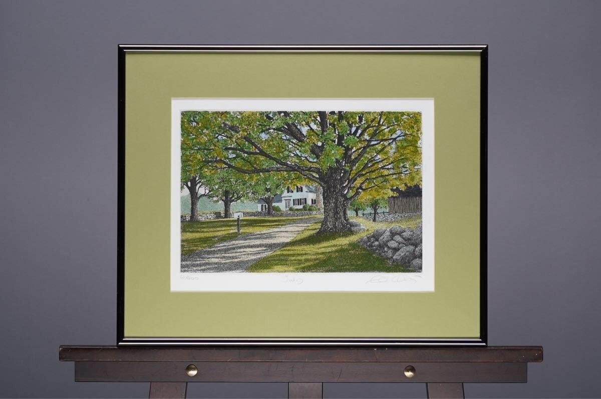 Carol Collette Original Hand-Colored Etching Print "July" Signed Framed Usa