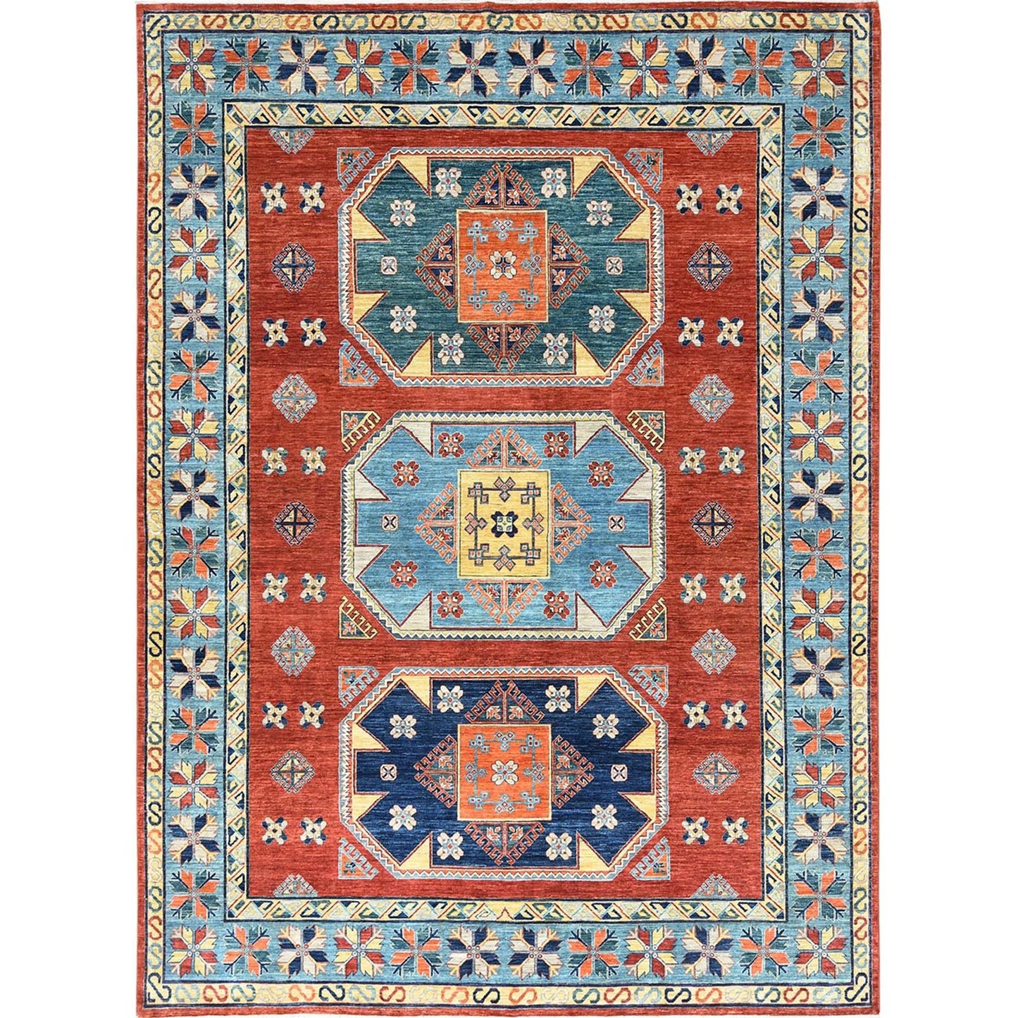 9'X12'2" Imperial Red Armenian Inspired Wool Hand Knotted Oriental Rug