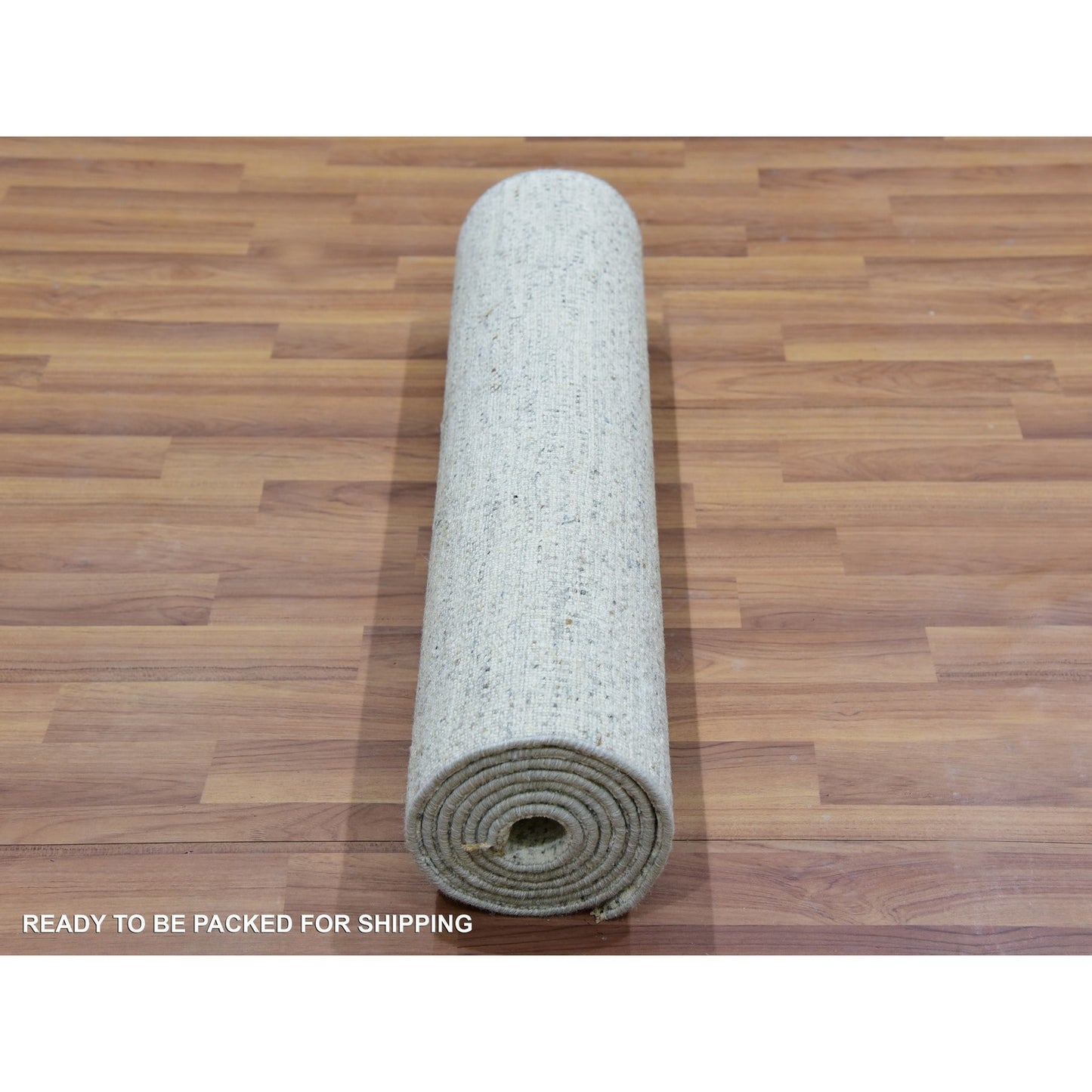 2'6"X8' Repose Gray Hand Knotted Undyed Wool Grass Design Runner Rug