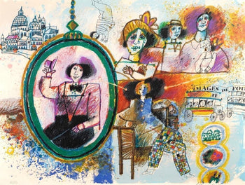Theo Tobiasse - 'People Of Venice' Limited Edition Lithograph Signed Framed