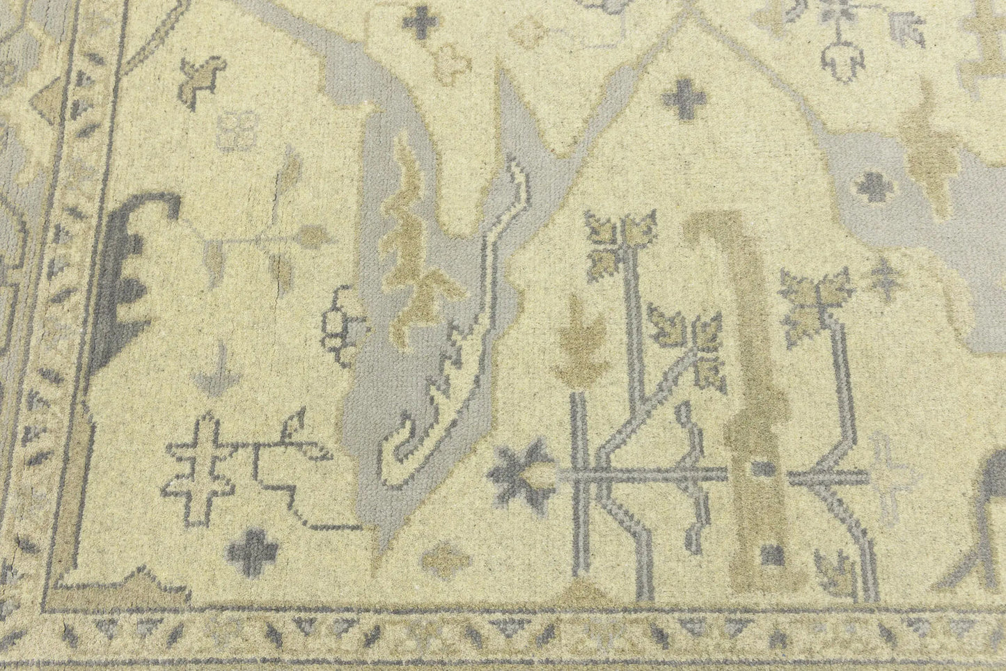 Large Handmade Oushak Oriental Rug Floral Design