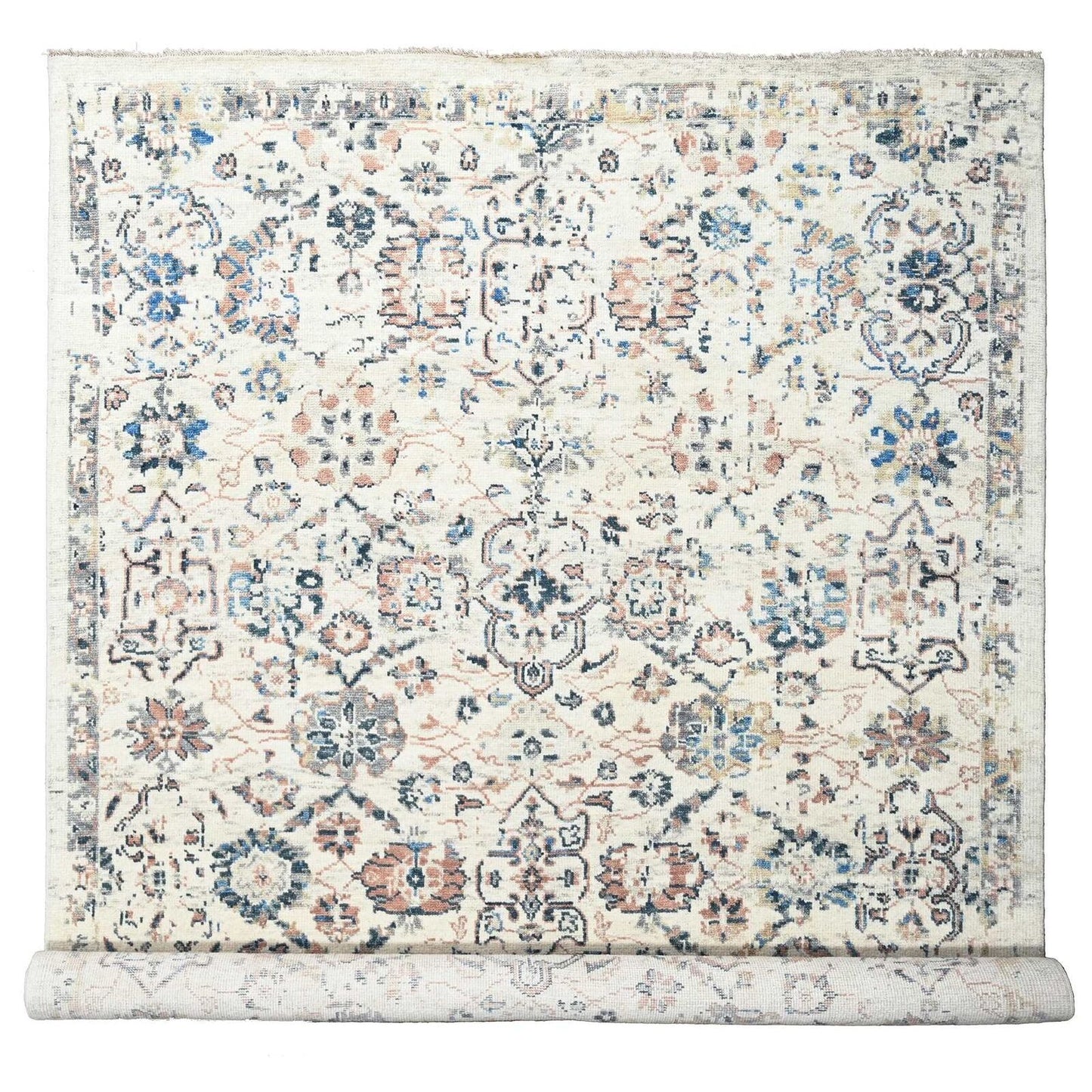 9'9"X14' Ivory Wool Hand Knotted Supple Mahal Design Oriental Rug