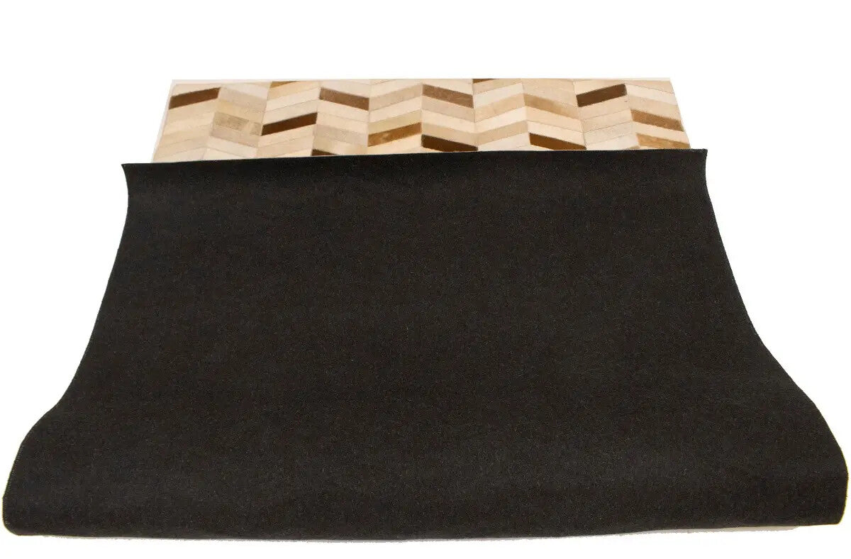 5X8 Ft Brown Cowhide Leather Rug Contemporary