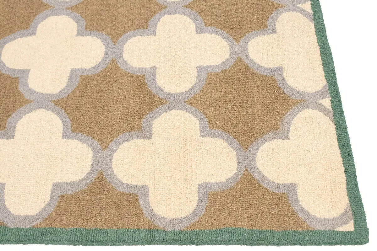 Hand-Tufted Multicolored Trellis Plush Rug Modern