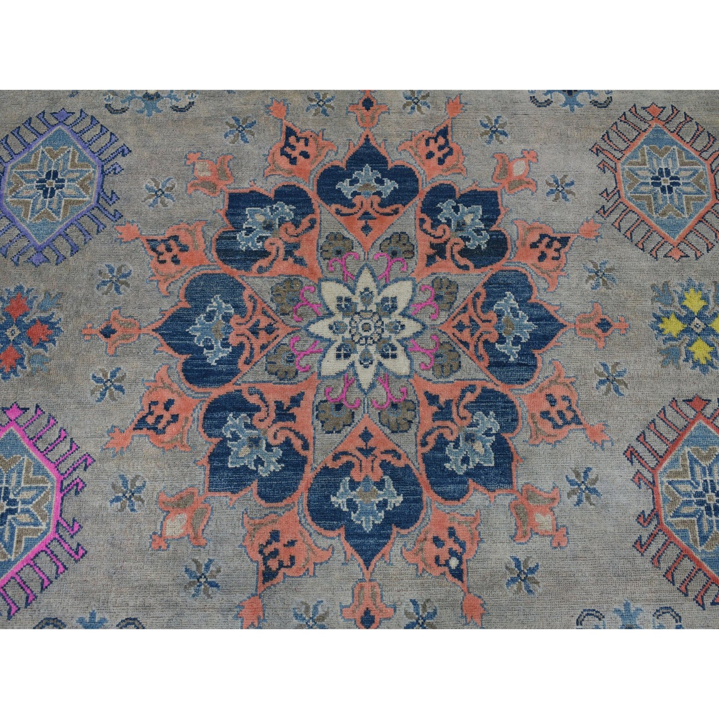 8'X9'9" Colorful Fusion Kazak Pure Wool Hand-Knotted Oriental Rug