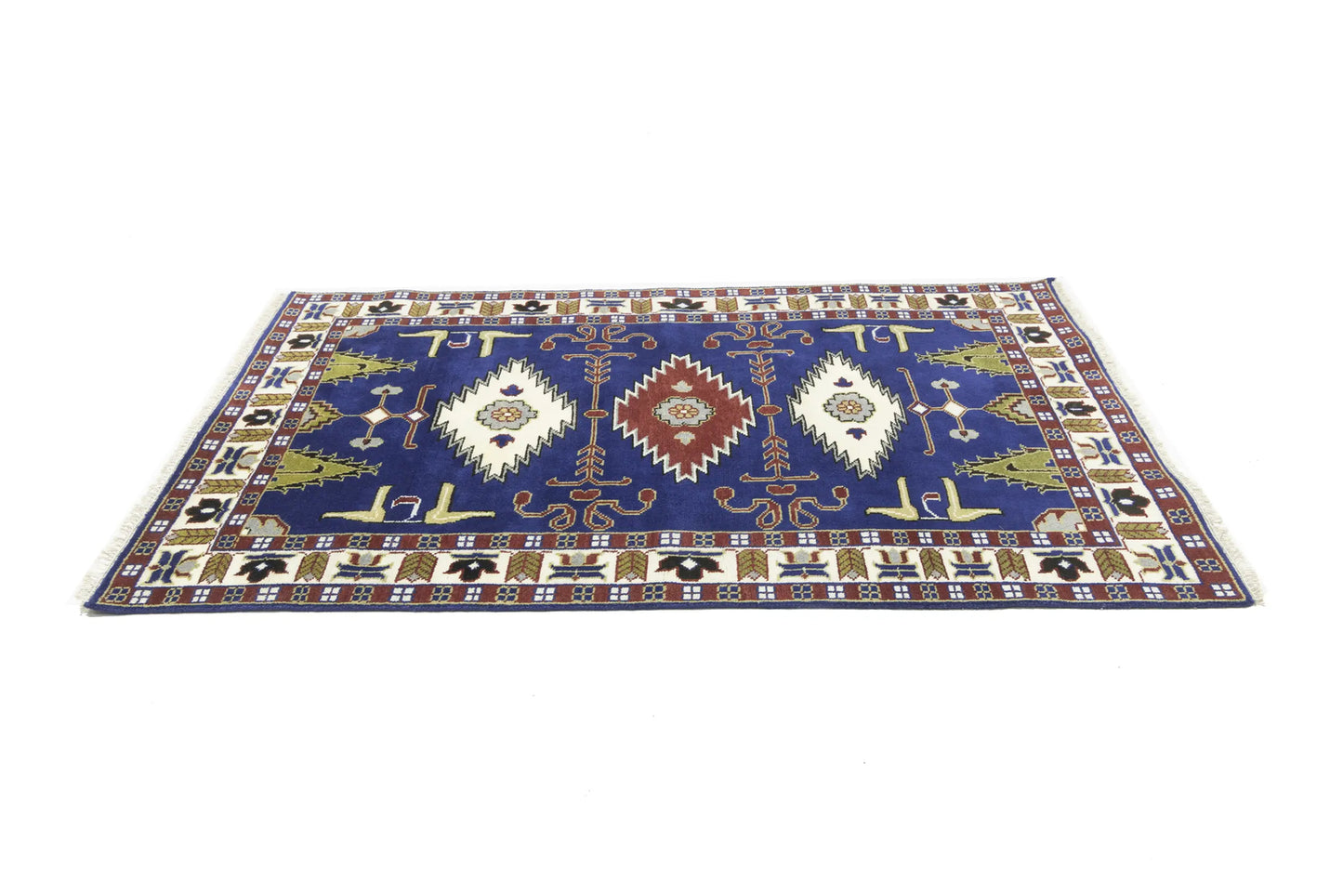 Kazak Oriental Rug Geometric Design Carpet Home