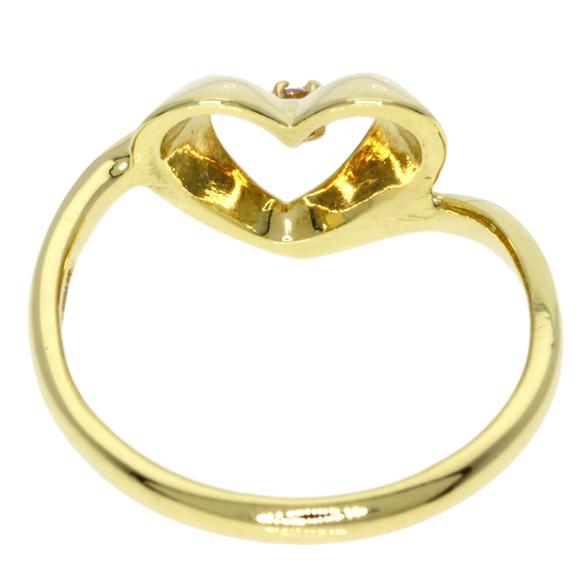TIFFANY&Co. Ring Open heart 1P Diamond K18