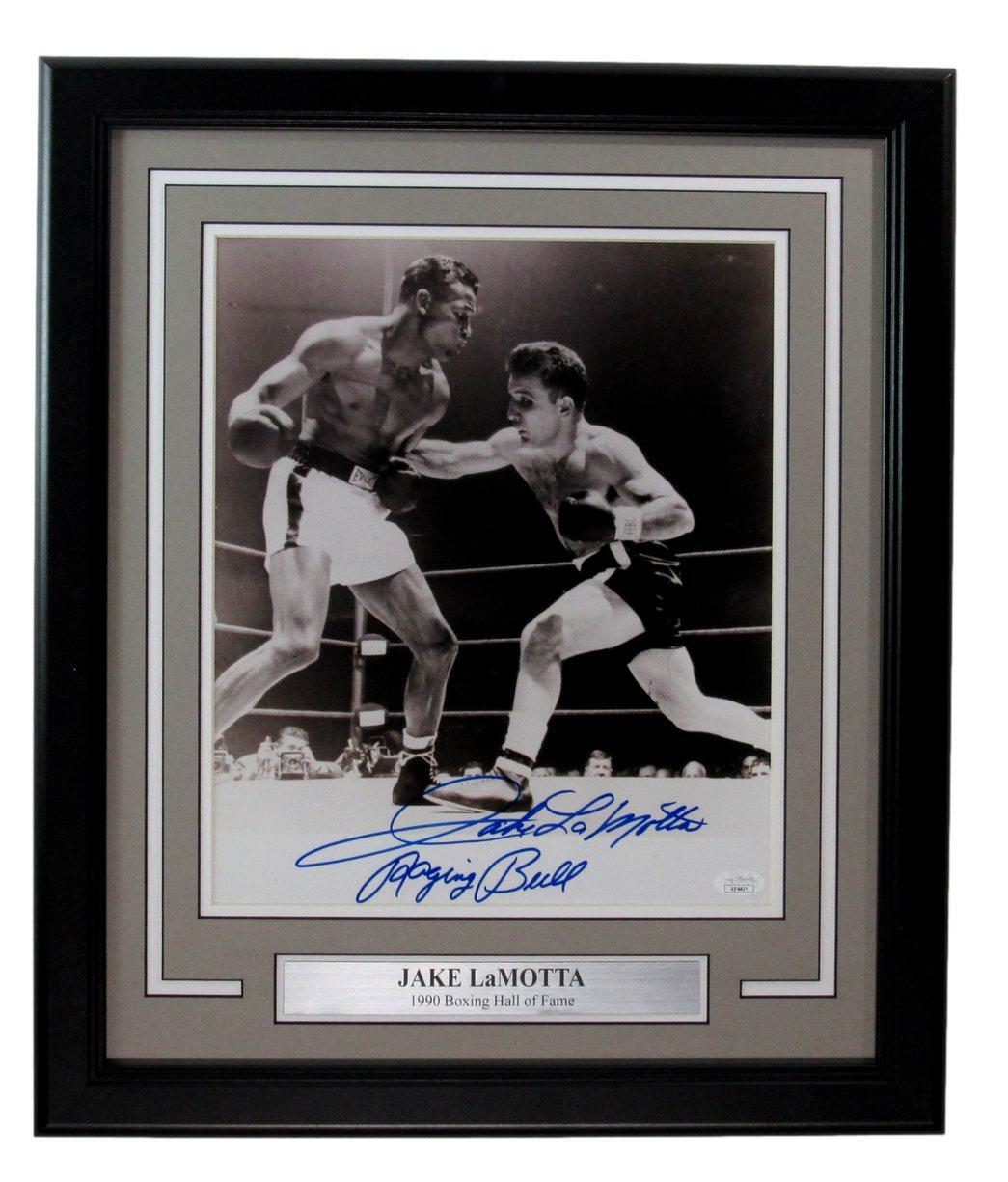 Jake Lamotta Signed/Inscribed "Raging Bull" 11X14