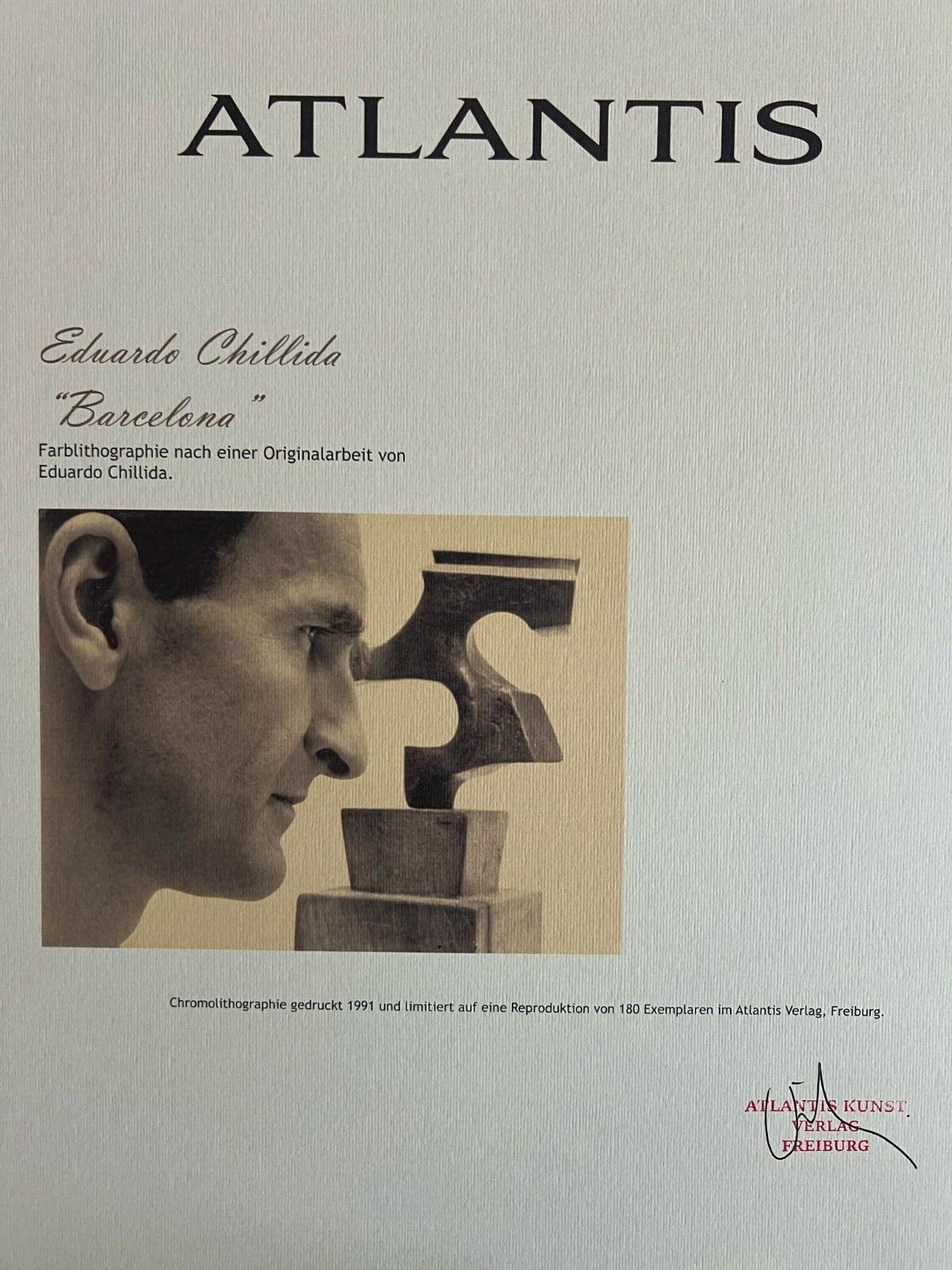 Eduardo Chillida Lithograph Coa Signed Numbered