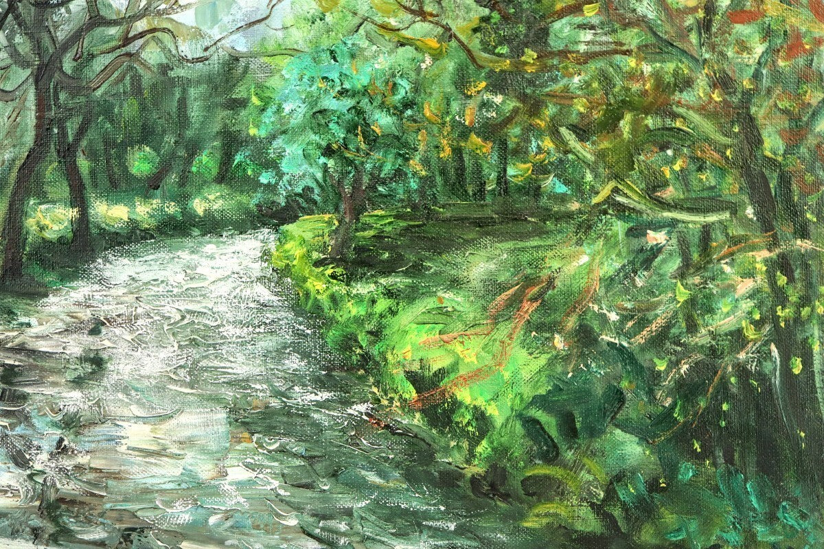 Constant Censier (French ) Original Oil Painting "L'Iton Prs De Cintray Eure"