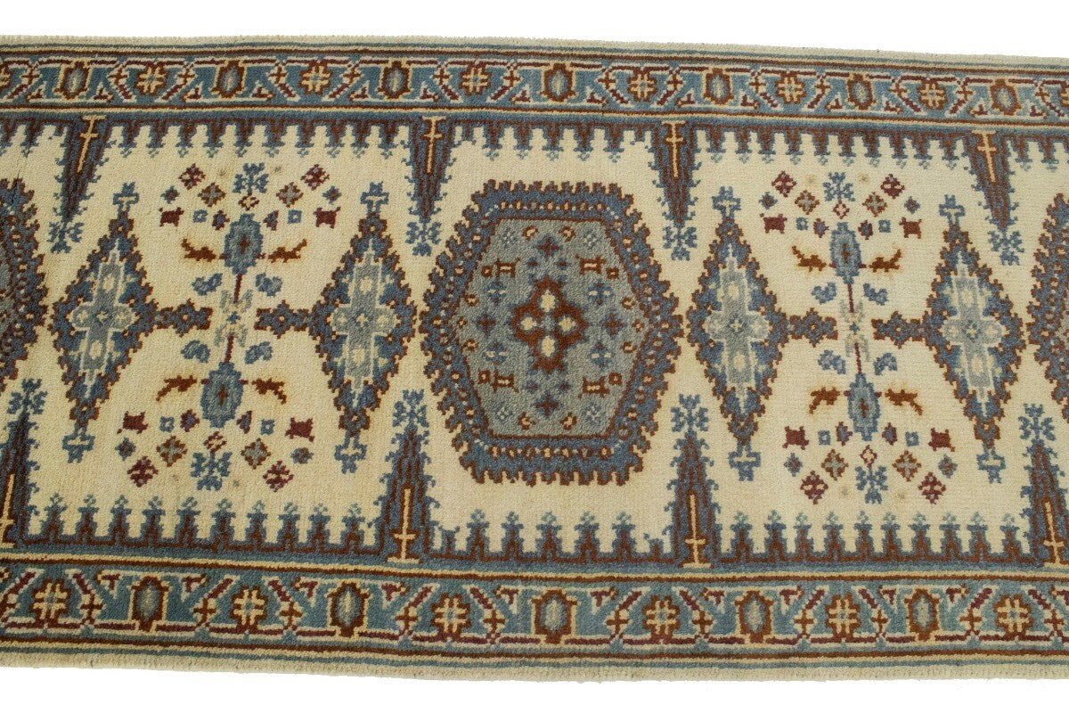 Vintage-Style Indo-Viss Oriental Runner Handmade