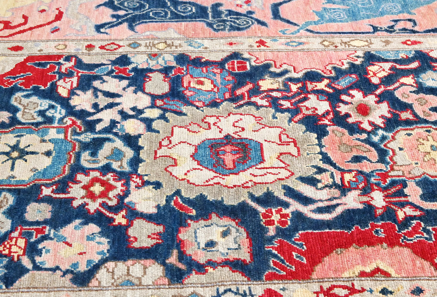 Handmade Kazak Pakistan Rug Floral Modern Design