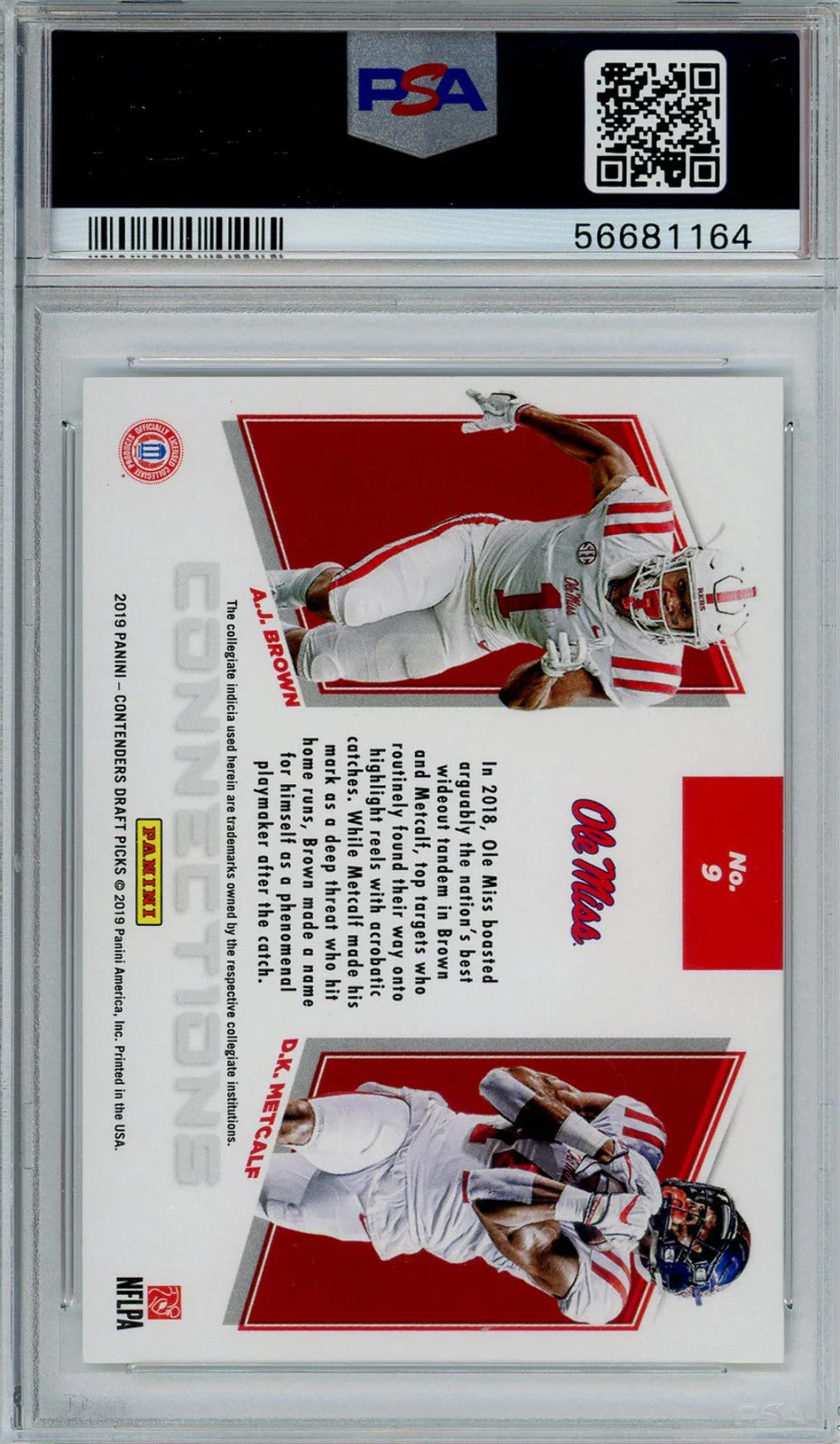 #9 AJ Brown/ DK Metcalf 2019 Panini Contenders DP Grade 10 Card