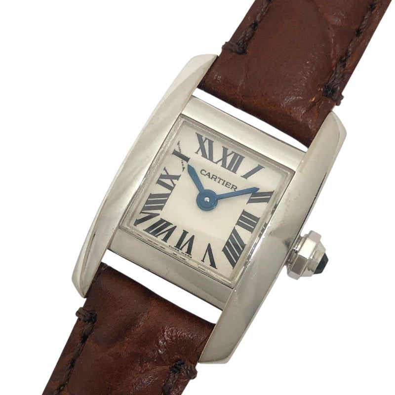 Cartier Tankissime Sm W650029H Silver K18Wg/Leather Strap (Non-Oem)