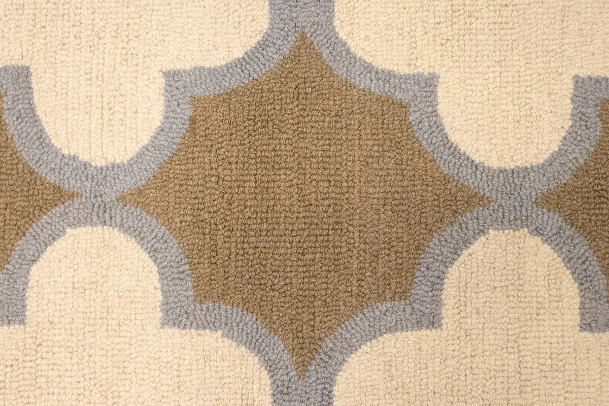 Hand-Tufted Multicolored Trellis Plush Rug Modern