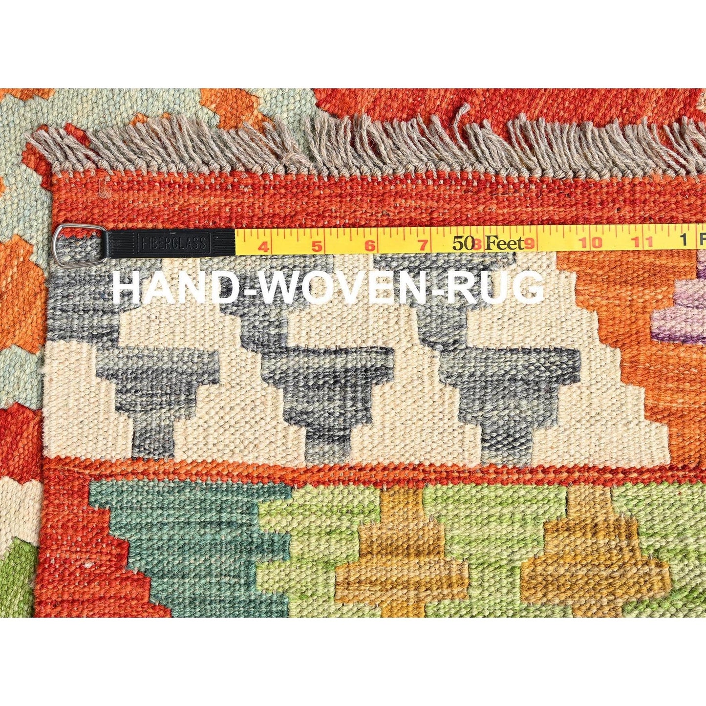 2'8"X8'2" Colorful Afghan Kilim 100% Wool Rug Flat Weave Hand Woven Runner