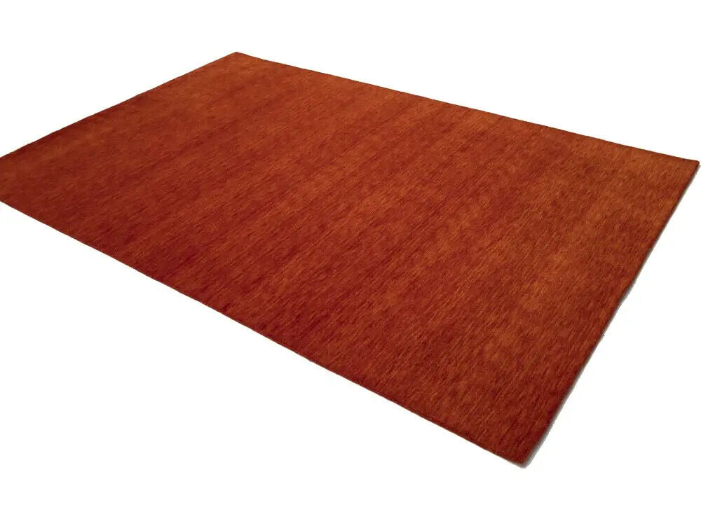 Orange Red Solid Design Hand-Loomed 6X9 Gabbeh