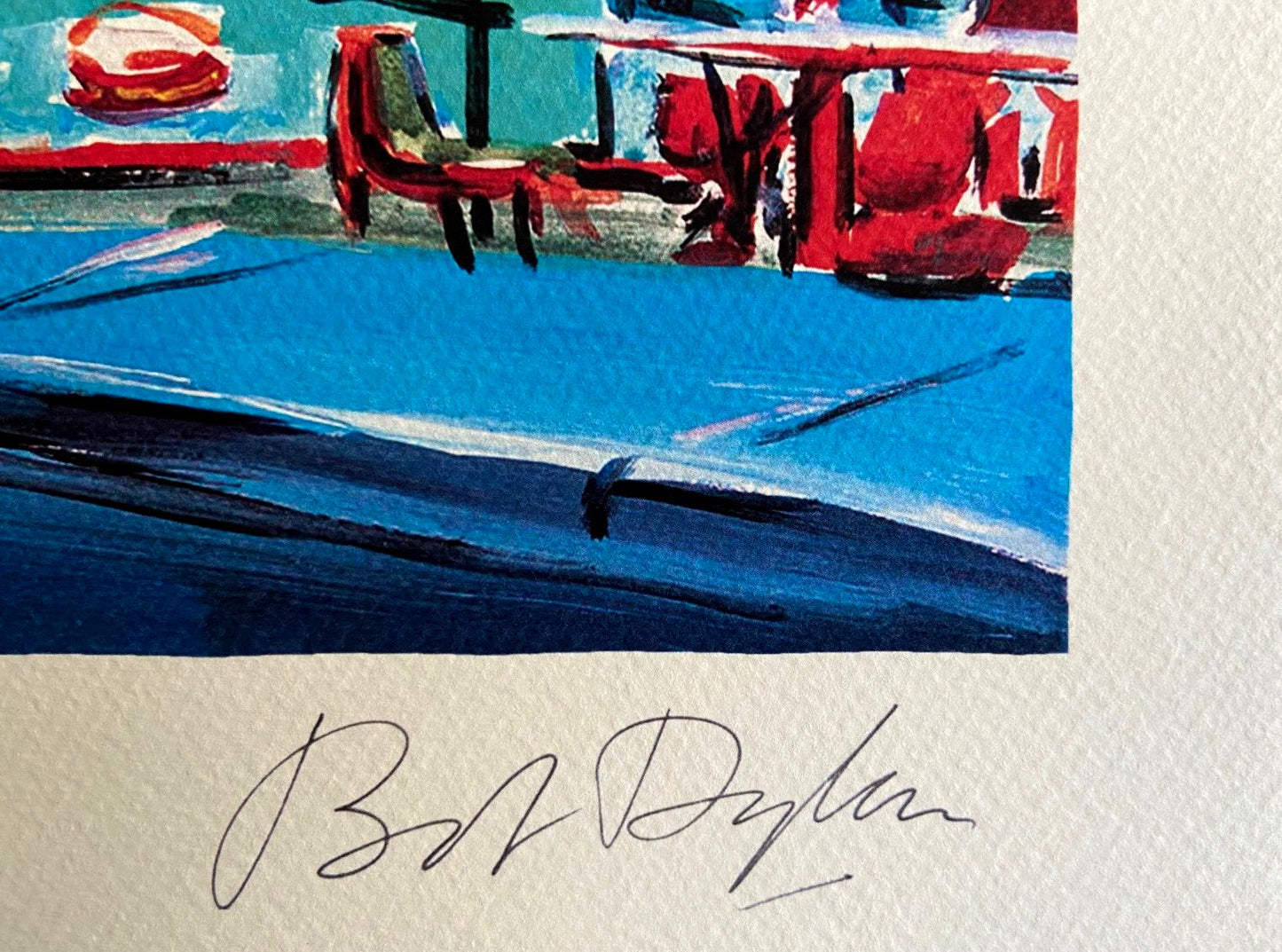 Bob Dylan Lithograph "Route 66" Signed Coa