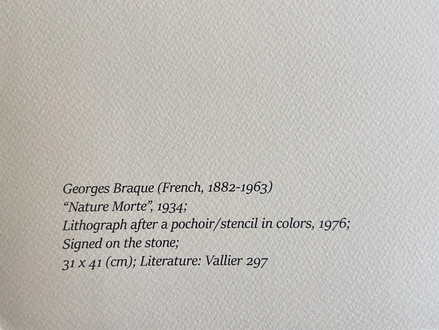 Georges Braque Lithograph 1976 Coa Signed Op