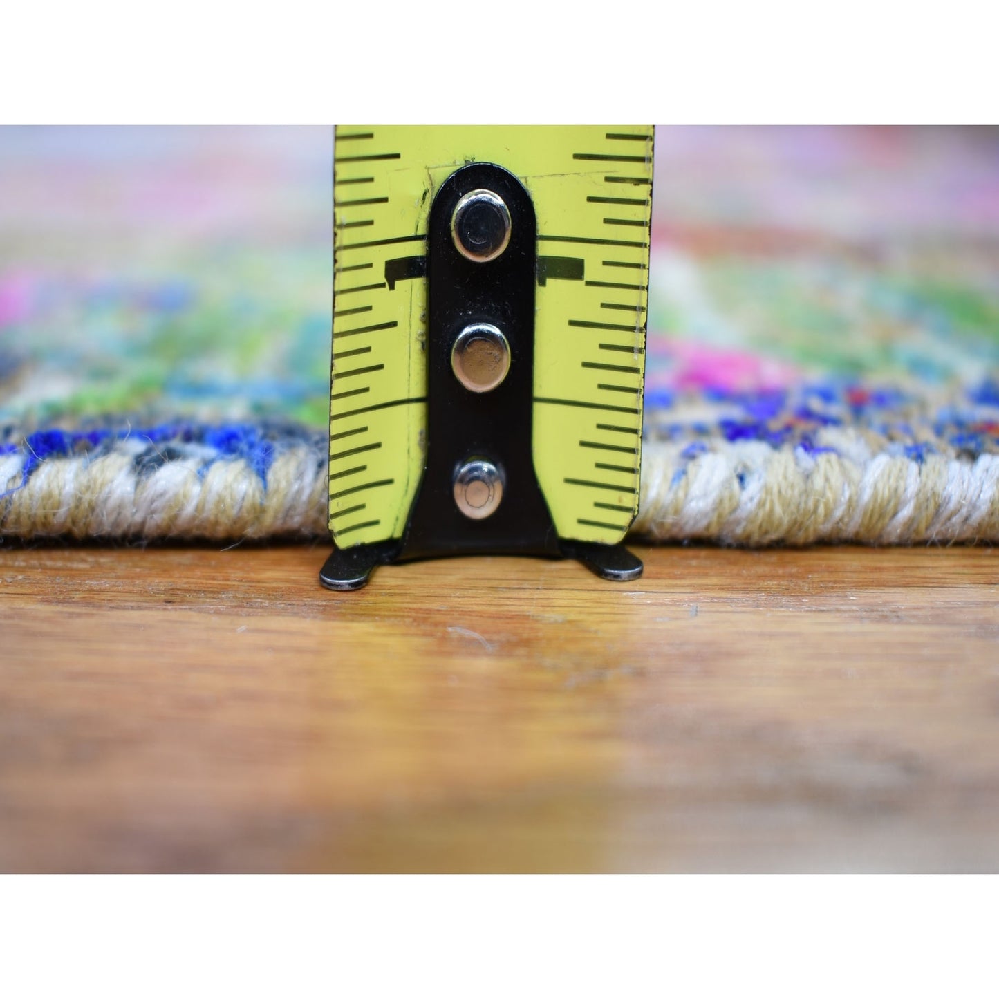 5'X6'10" Jewellery Design Sari Silk With Textured Wool Hand Knotted Rug