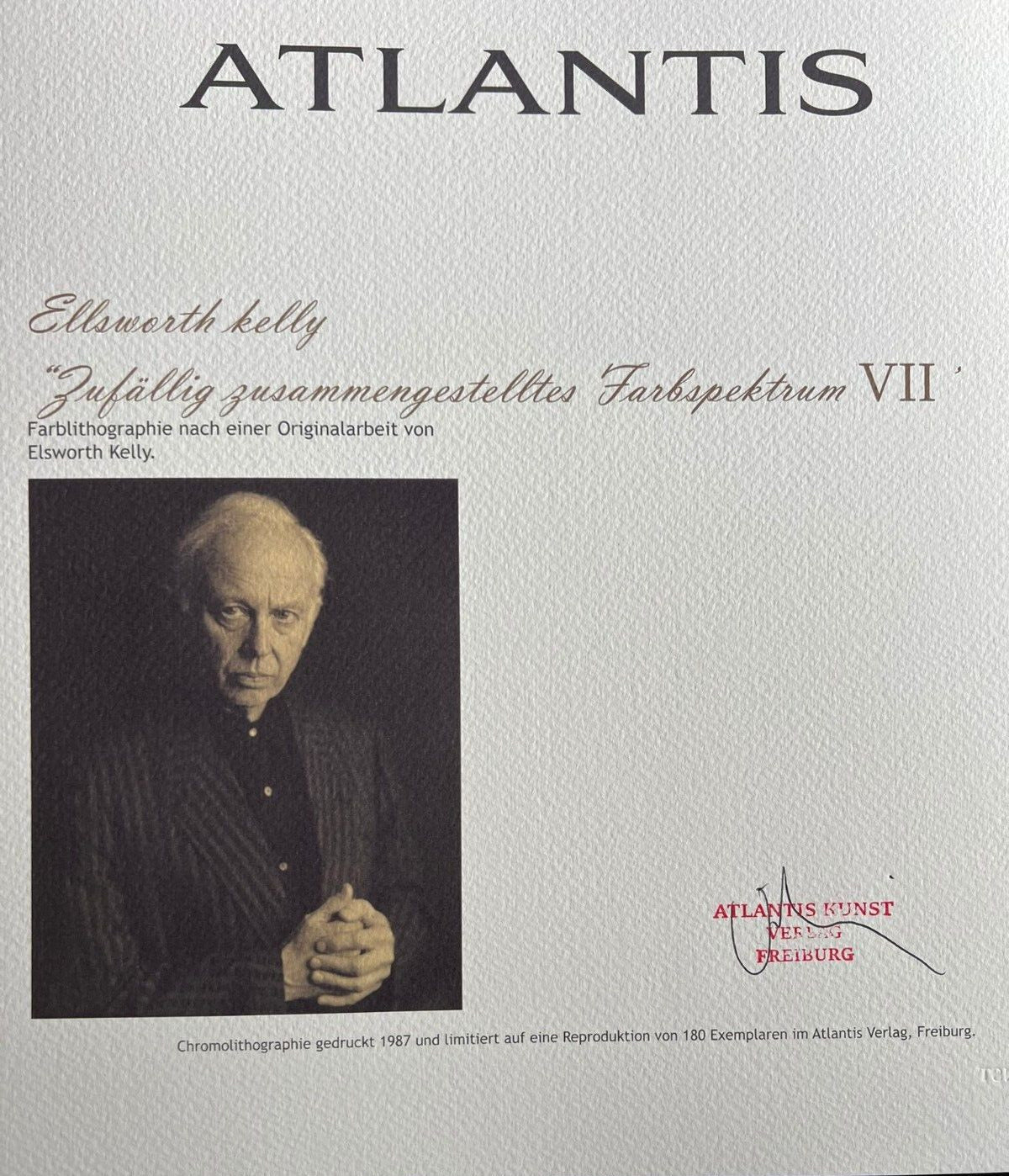 Ellsworth Kelly Lithograph Coa Signed Op Numbered