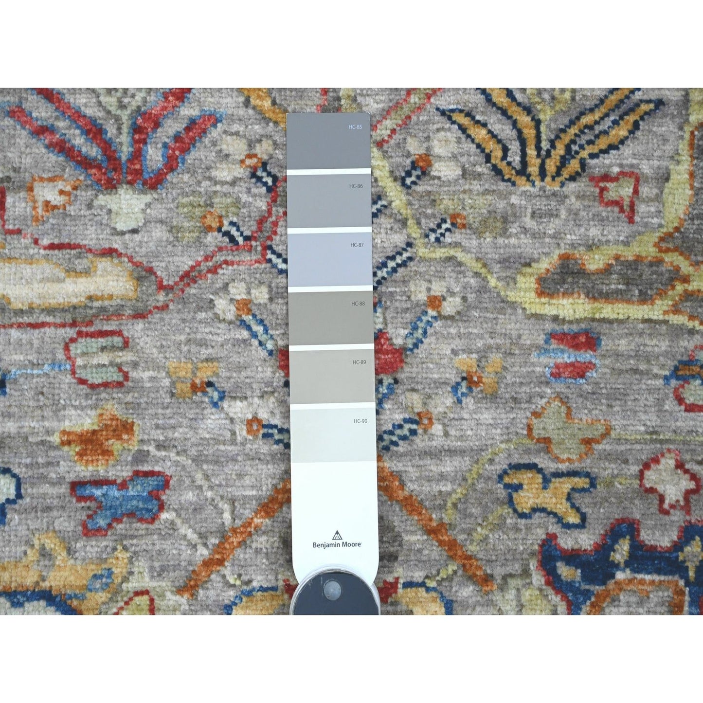 3'X10'10" Gray Bijar Garus Design Hand Knotted Wool Runner Oriental Rug