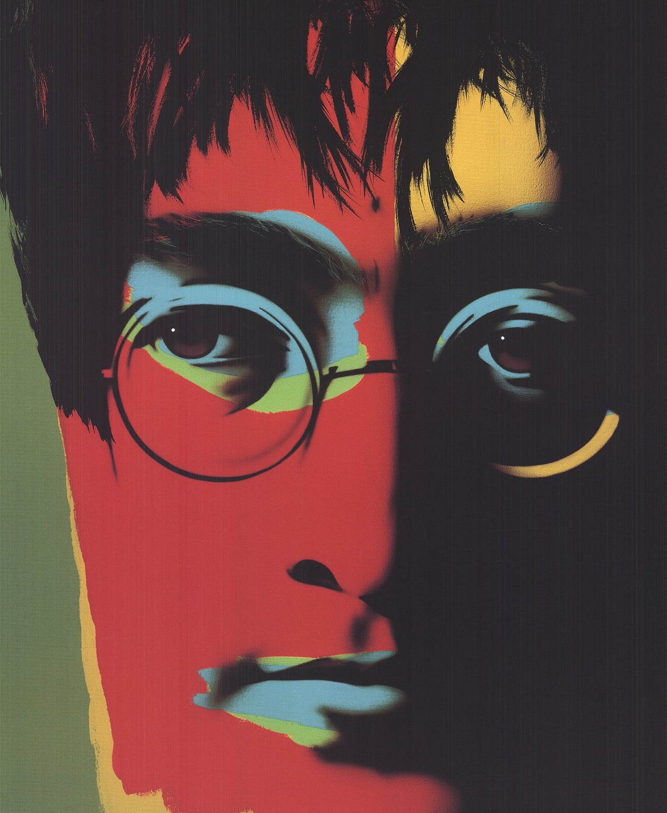 Michel D'Saulnier John Lennon " Poster Pop Art Green, Red, Black