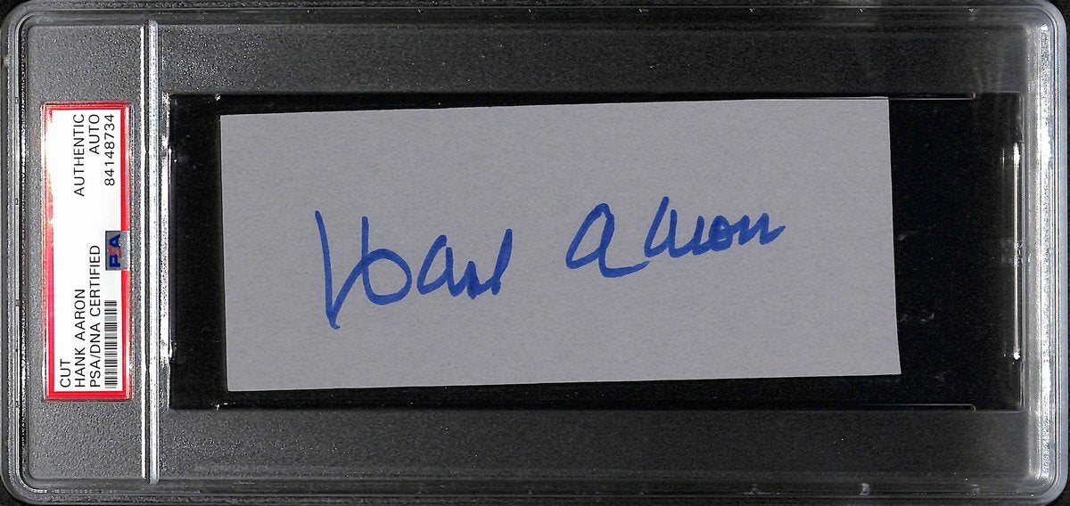 Hank Aaron Hof Signed/Autographed 6X2.5 Cut Card