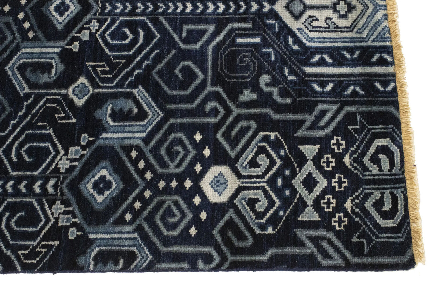 Hand-Knotted Narrow Runner Rug Modern