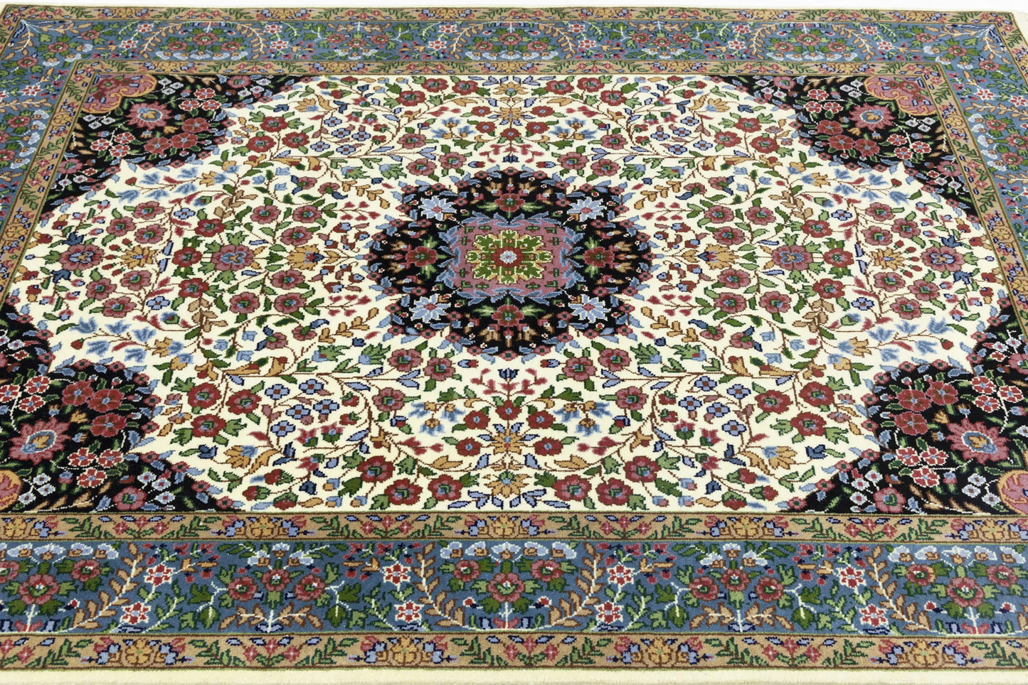 Handmade Vintage Style Floral Kirman Rug 5X7 Ft