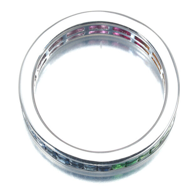 Sapphire 2.87Ct Green Garnet Ruby Full Eternity Ring 18K 750 White Gold