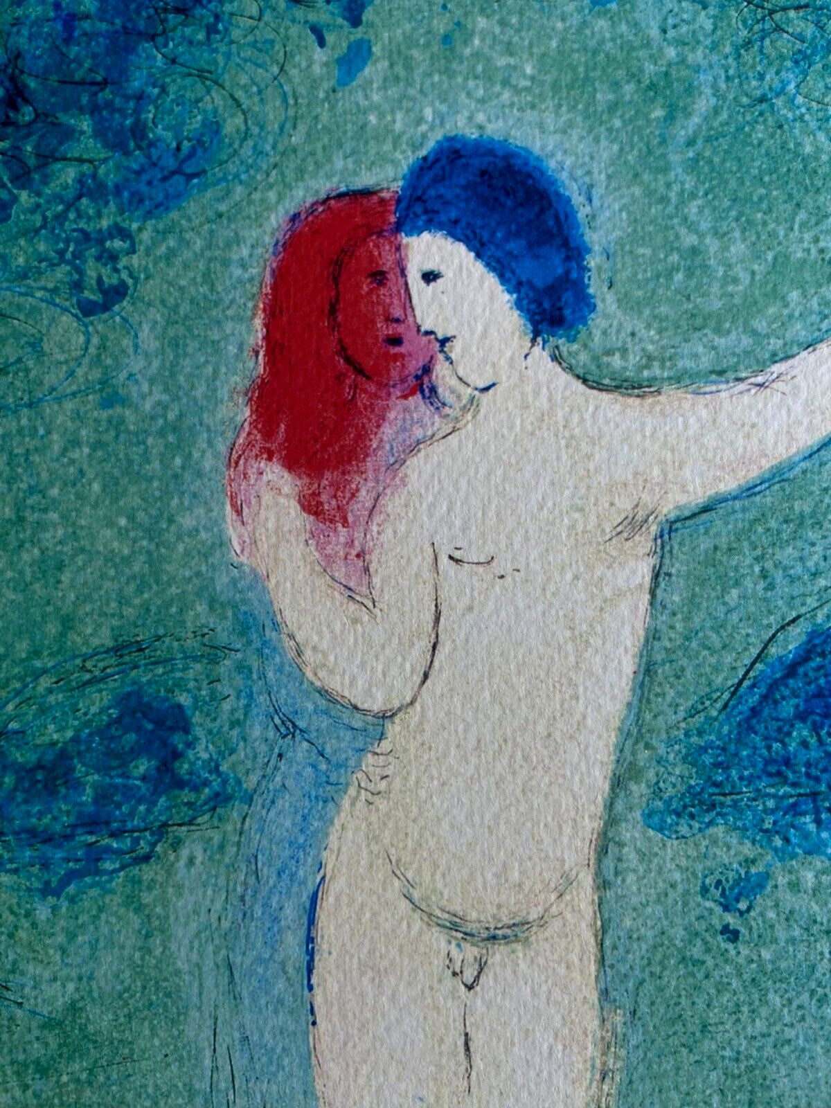 Marc Chagall Lithograph 'Le Bisou' Coa Hand Numbered Signed