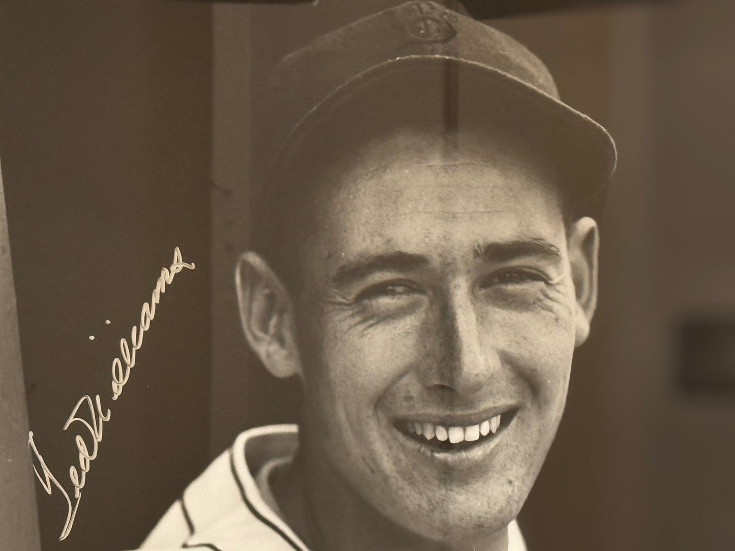 Ted Williams Signed 1939 Brearley Head Shot Framed 16X20 Photo #41/41 (Green Dia