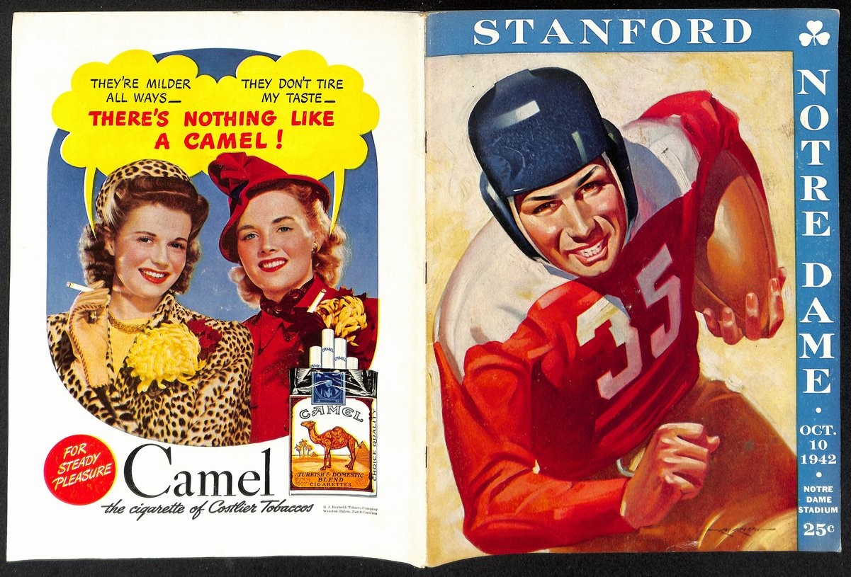 1942 Stanford Vs Notre Dame Vintage College Football Game Program 195825