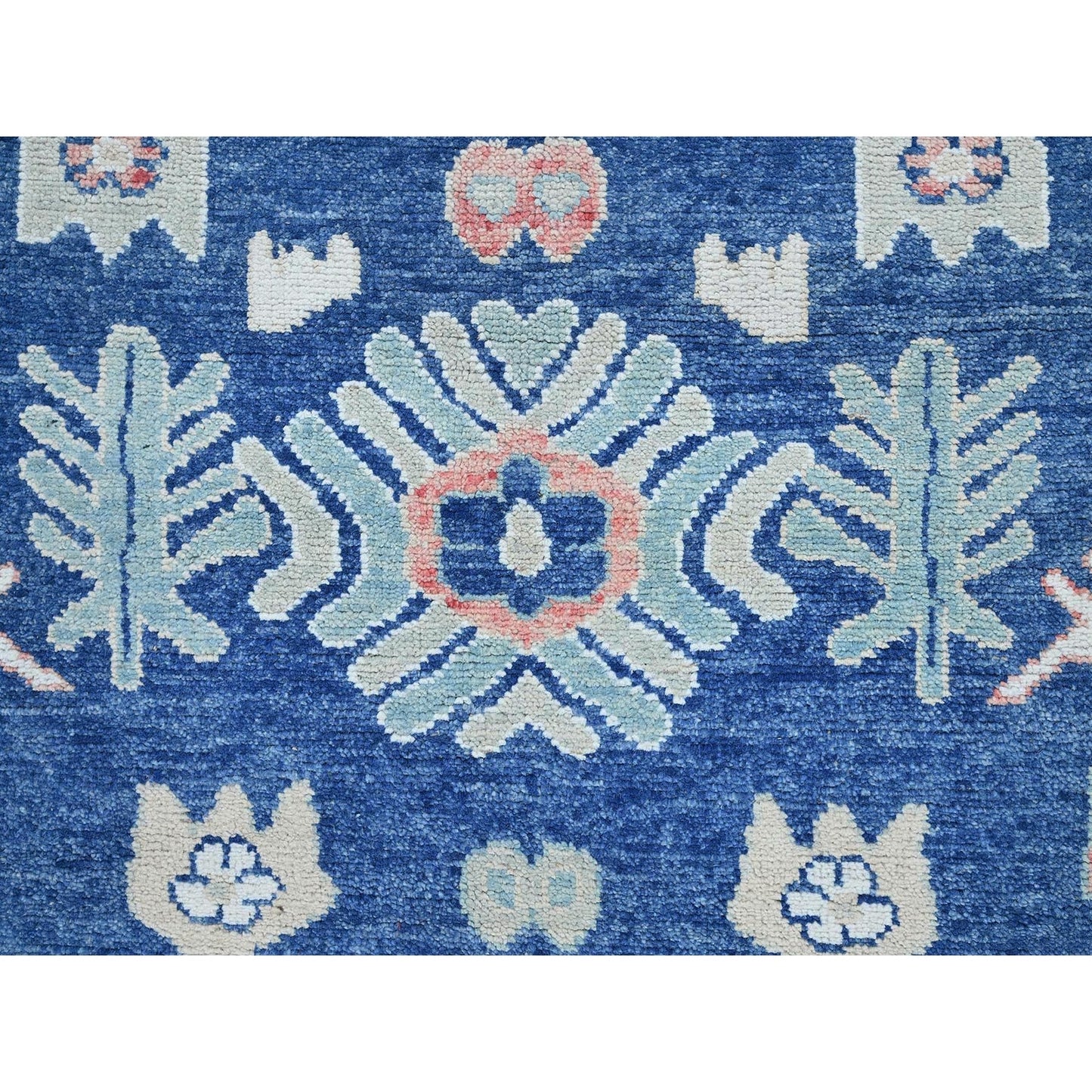 9'2"X12'1" Navy Blue Afghan Oushak Supple Collection Wool Hand Knotted Rug