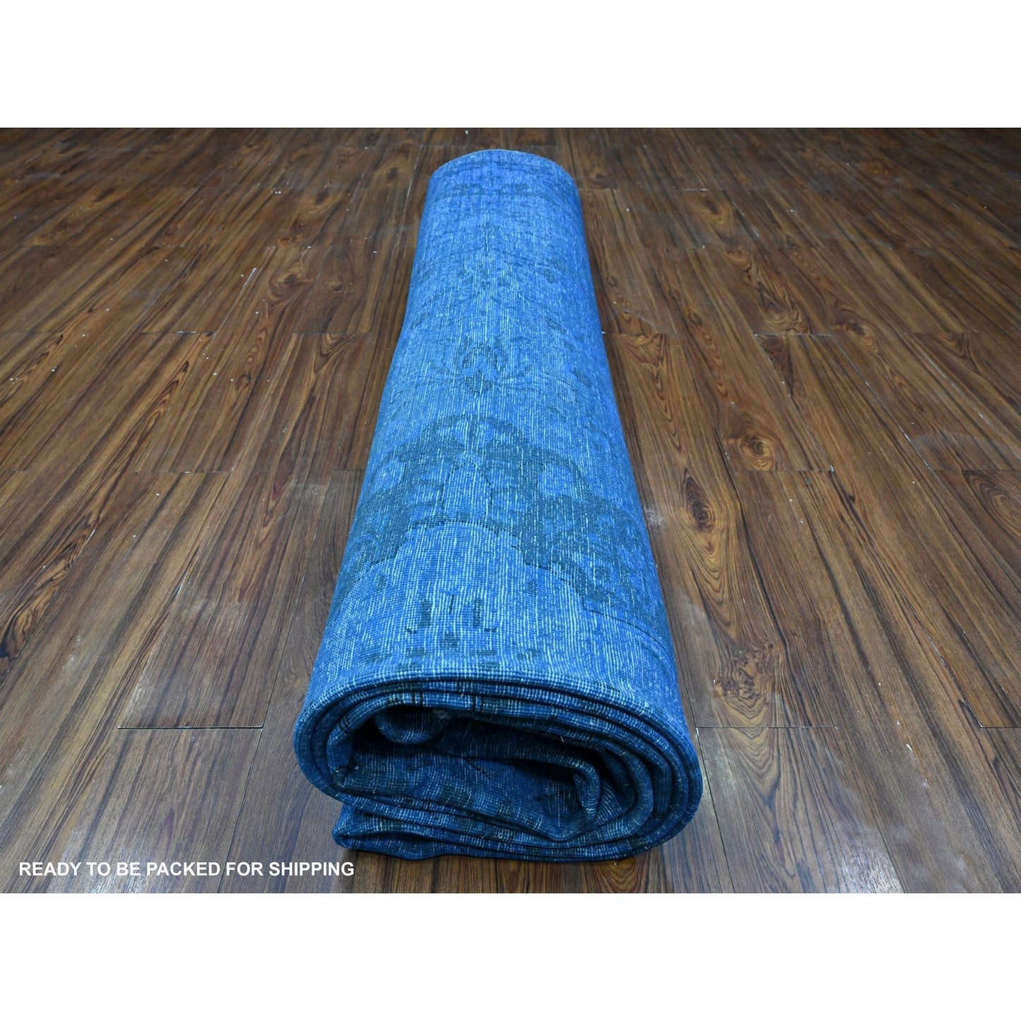 9'8"X12'10" Lowes Blue Cleaned Vintage Zoroastrian Karman Oriental Rug