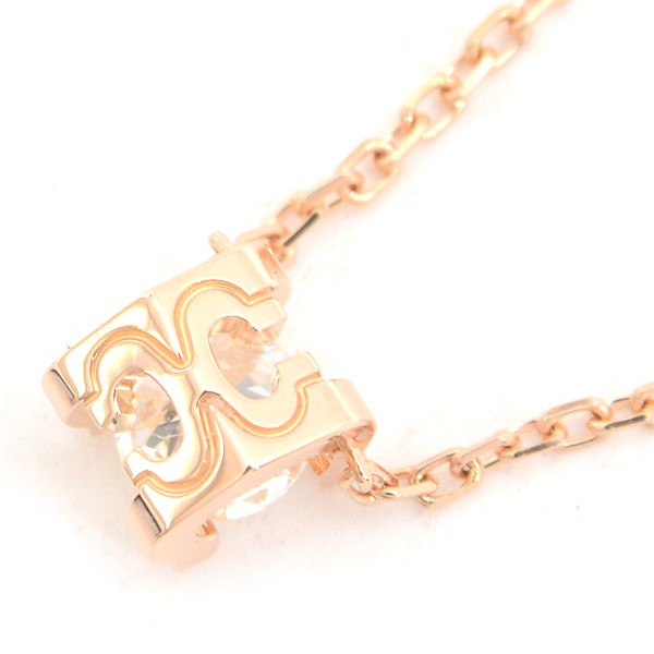 Cartier C De Cartier Diamond Necklace 0.23Ct Pink Gold 750Pg