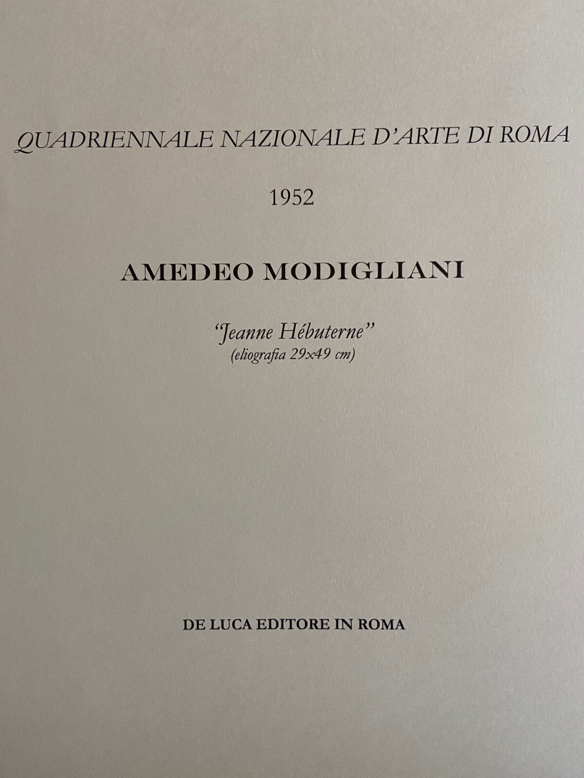 Amedeo Modigliani 1952 Coa 1952 Museo Storico - Constantin Brancusi