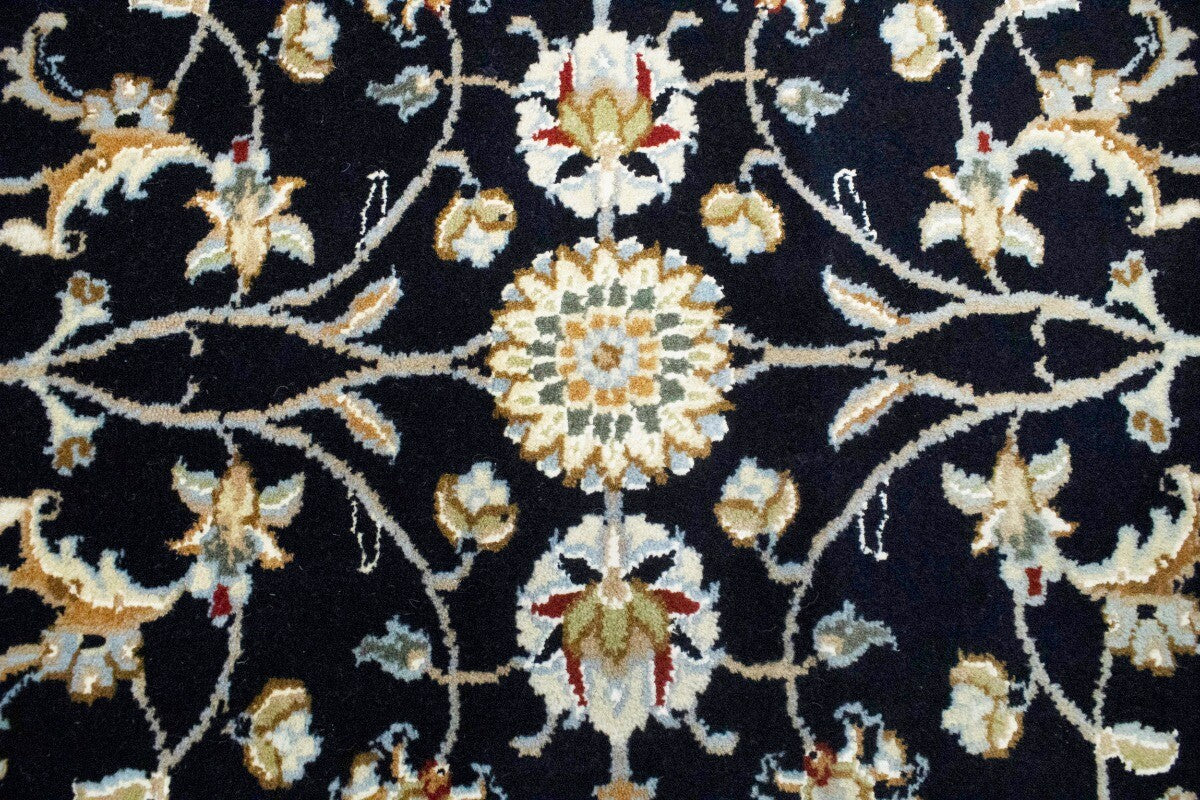 4X6 Ft Navy Floral Indo-Nain Oriental Rug