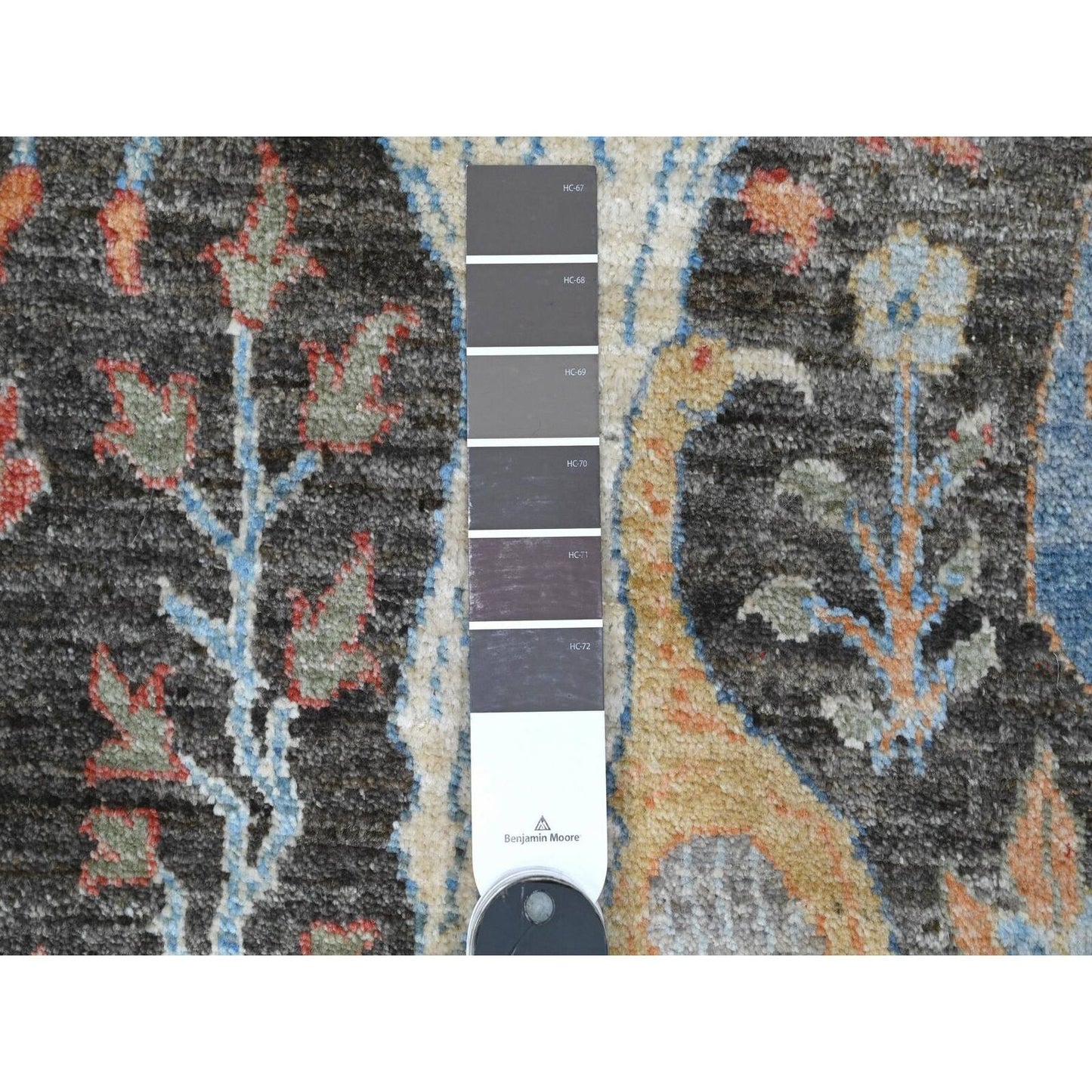 2'6"X17'9" Gray Peshawar Hand Knotted Wool Birds Paradise Xl Runner Rug