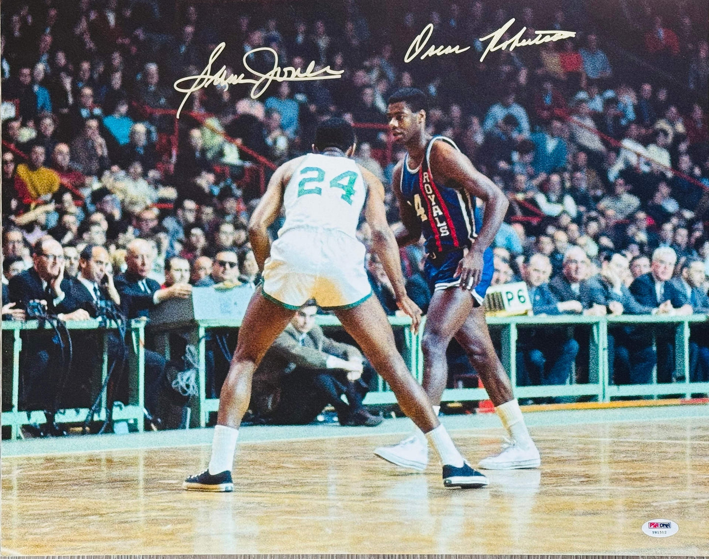 Oscar Robertson & Sam Jones Autographed 16X20 Basketball Photo (Psa)